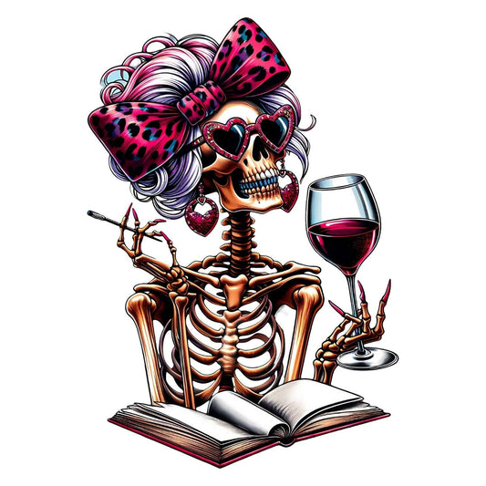Skeleton with wine