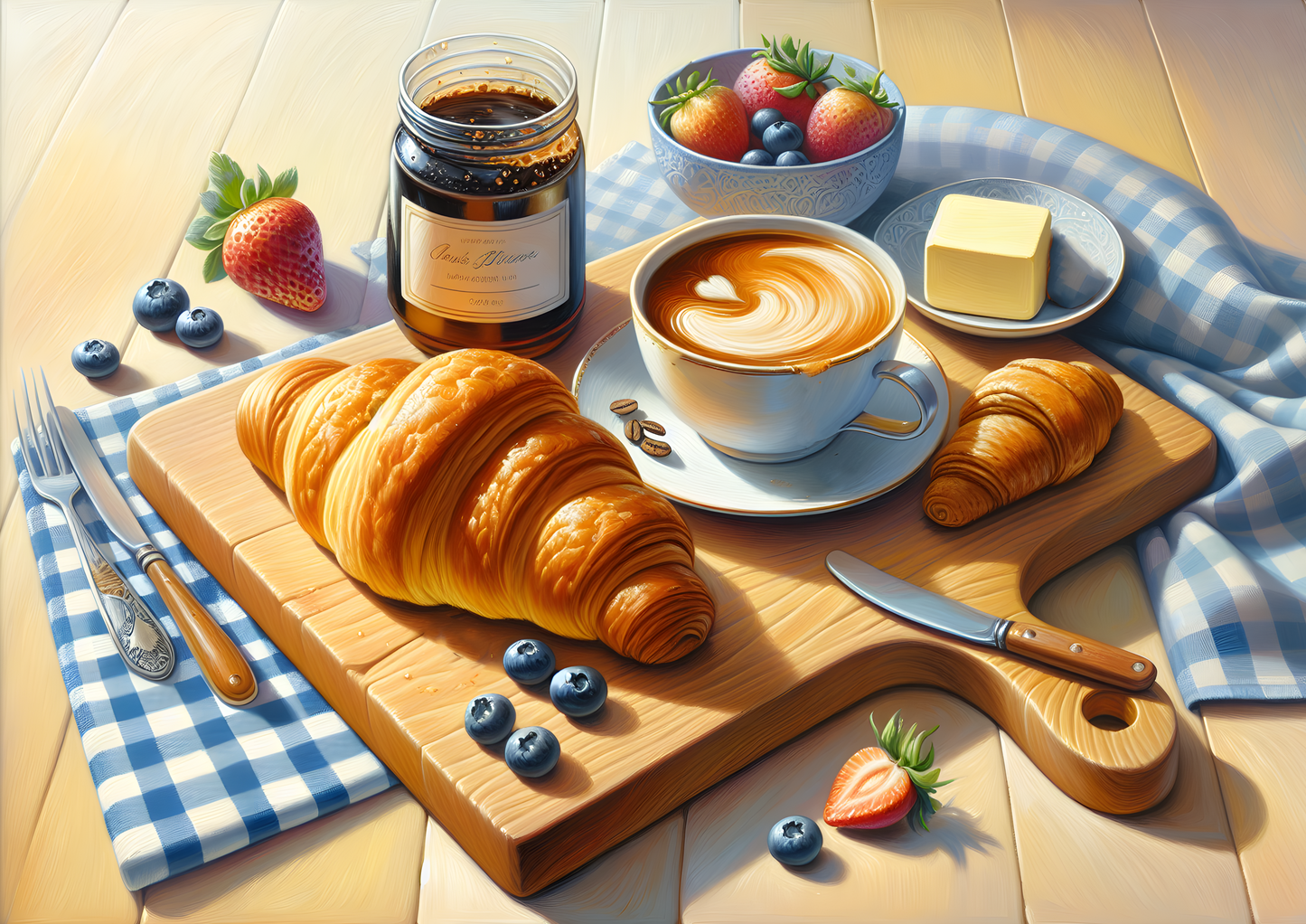 Platter with croissant & coffee