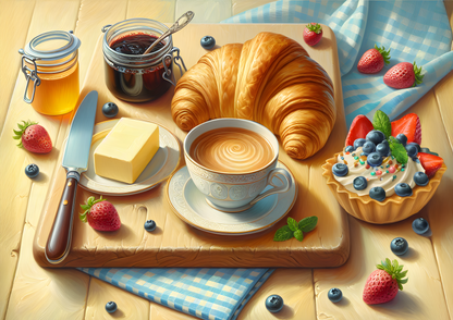 Platter with croissant & coffee